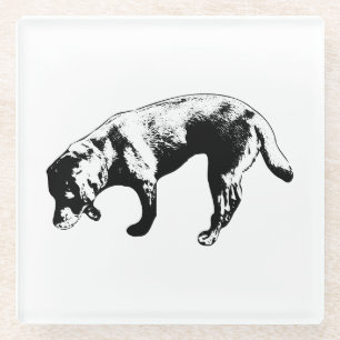 Stylish Sniffing Labrador Ink Art Coaster
