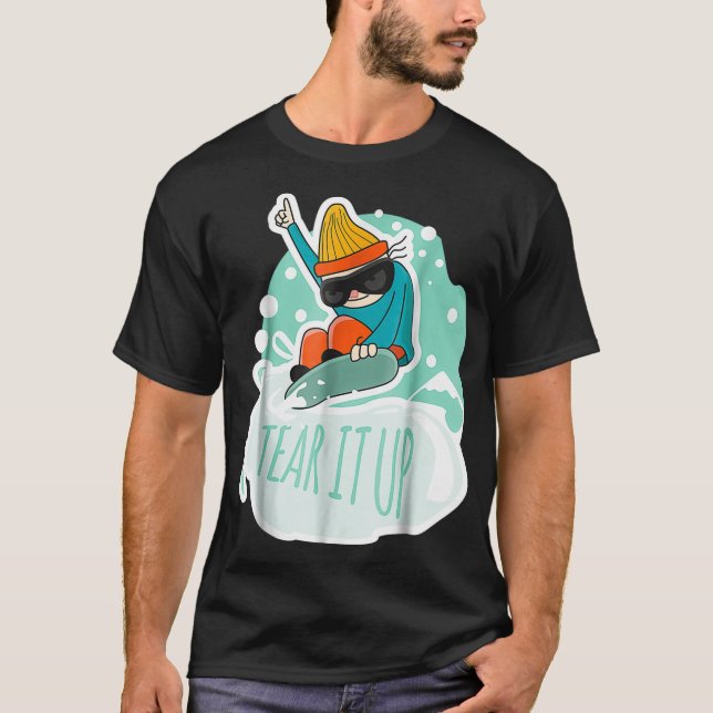 Stylish Snowboarding Tear It Up  Gift Tee  (Front)