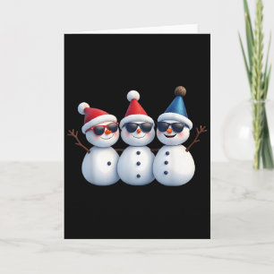 Stylish Snowmen In Winter Wonderland 3 Snowmen Fri Card