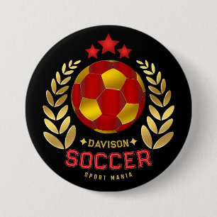 Stylish Soccer Logo For Adults 7.5 Cm Round Badge