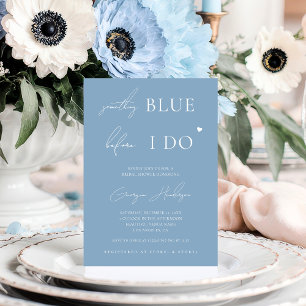 Stylish Something Blue Before I Do Bridal Shower   Invitation
