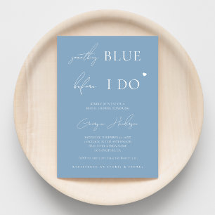 Stylish Something Blue Before I Do Bridal Shower   Invitation