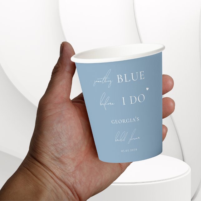 Stylish Something Blue Before I Do Bridal Shower   Paper Cups (Creator Uploaded)