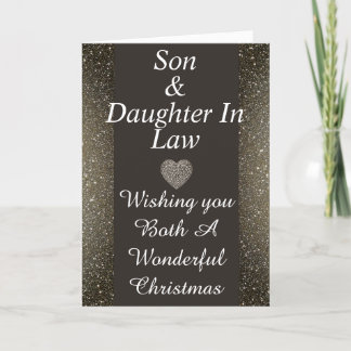 Stylish son & daughter In law Christmas card