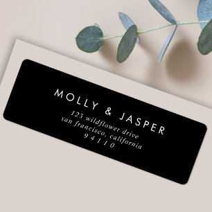 Stylish Sophisticated Black Return Address Label