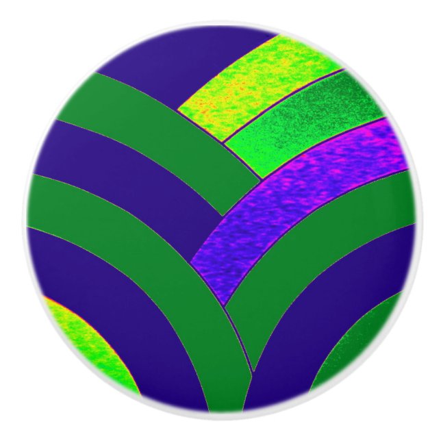 stylish sophisticated modern chevrons ceramic knob (Front)