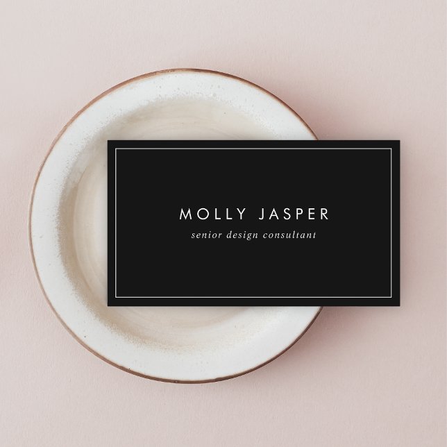Stylish Sophisticated Modern Minimal Simple Black Business Card (Creator Uploaded)