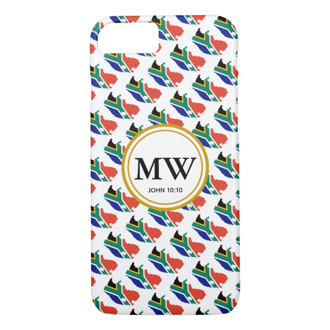 Stylish SOUTH AFRICA Abundant Life Monogram Case-Mate iPhone Case (Back)