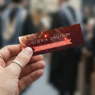 Stylish Sparkles Student Graduation Name Card