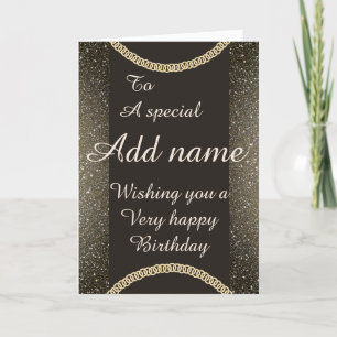 Stylish special add name Birthday card