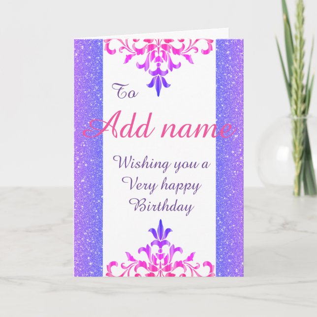 Stylish special add name Birthday card (Front)