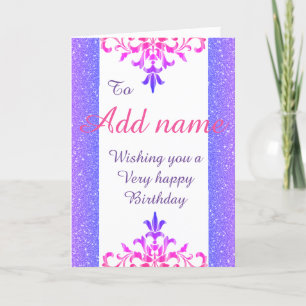 Stylish special add name Birthday card
