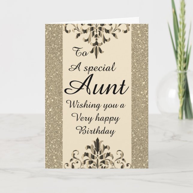 Stylish special aunt Birthday card (Front)