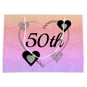 Stylish special birthday gift bag 50th
