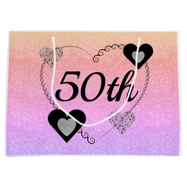 Stylish special birthday gift bag 50th (Front)