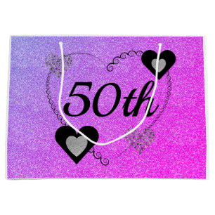 Stylish special birthday gift bag 50th