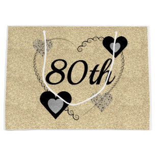Stylish special birthday gift bag 80th