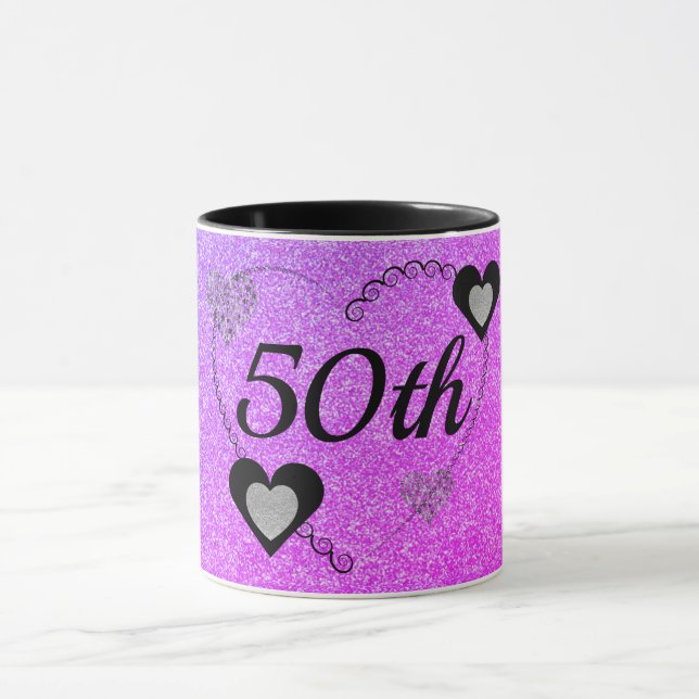 Stylish special birthday mug 50th (Center)