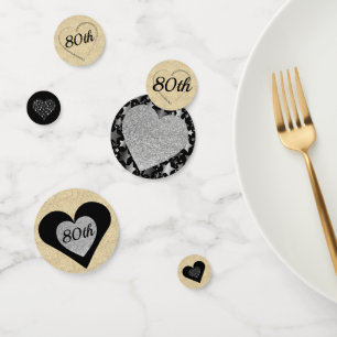 Stylish special birthday table confetti 80th