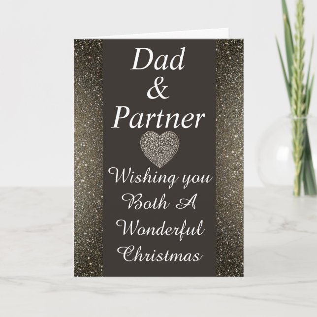 Stylish special dad & partner Christmas card (Front)
