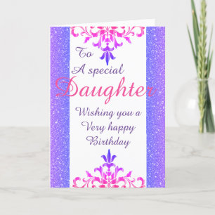Stylish special daughter Birthday card