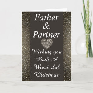 Stylish special father & partner Christmas card