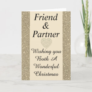 Stylish special friend & partner Christmas card