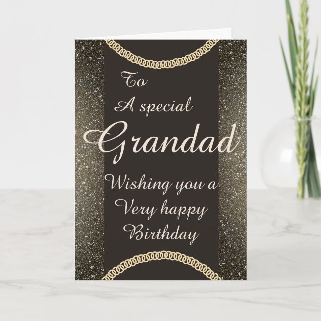 Stylish special grandad Birthday card (Front)