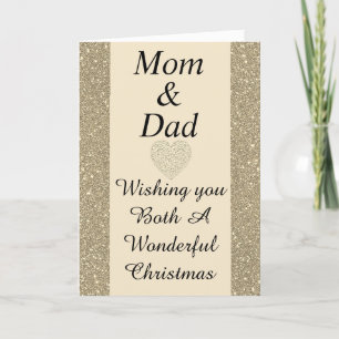 Stylish special mum & dad Christmas card