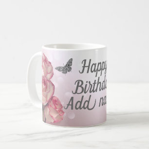 Stylish special personalised happy birthday mug