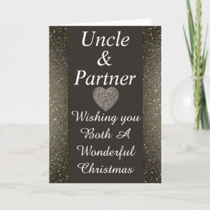 Stylish special uncle & partner Christmas card