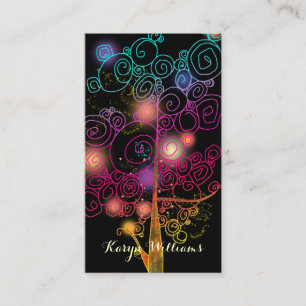 Stylish Spiral Trees Massage Therapy Business Card