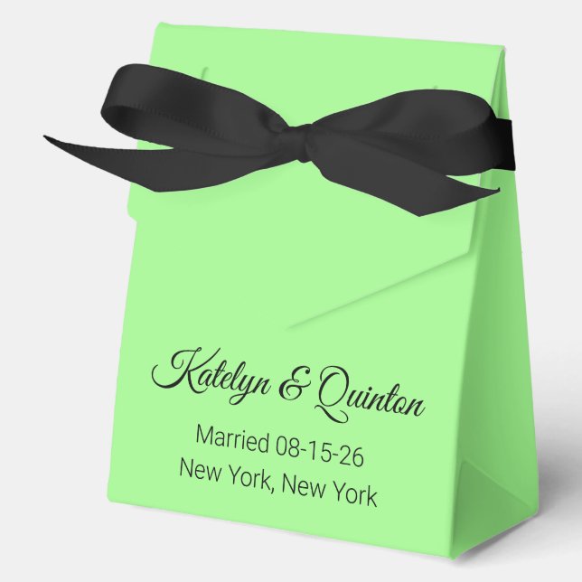 Stylish Spring Green Favour Box (Front)