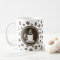 Stylish Steaming Cup and Coffee Beans Pattern Mug