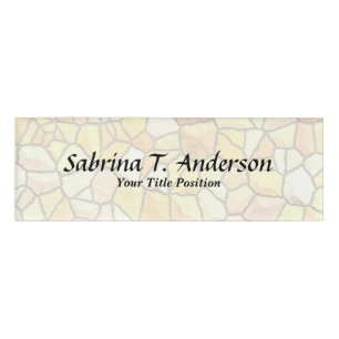 Stylish Stone Wall Elegant Script Modern Name Tag