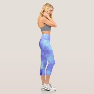 Stylish Storm cloud effect  Blue  Capri Leggings