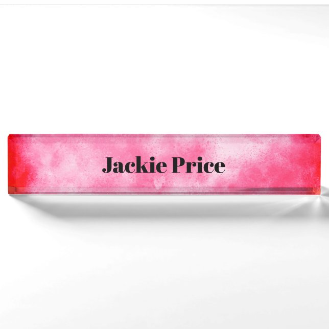 Stylish Storm cloud effect in Pink  Nameplate (Front)