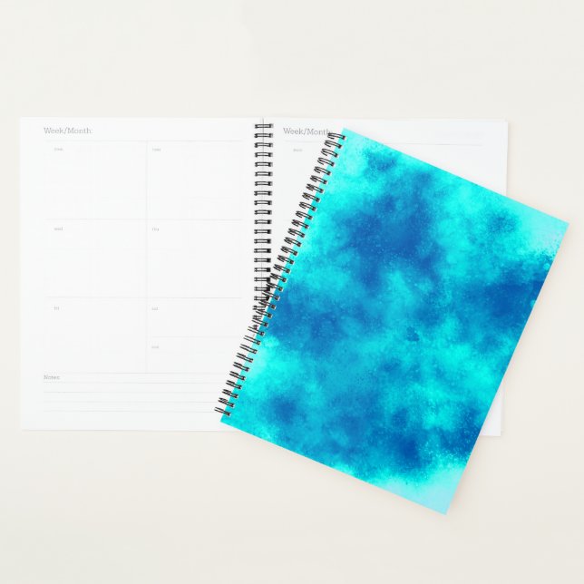 Stylish Storm cloud effect pattern blue Planner (Display)