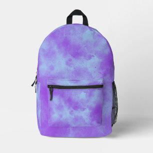 Stylish Storm cloud effect pattern Blue purple Printed Backpack