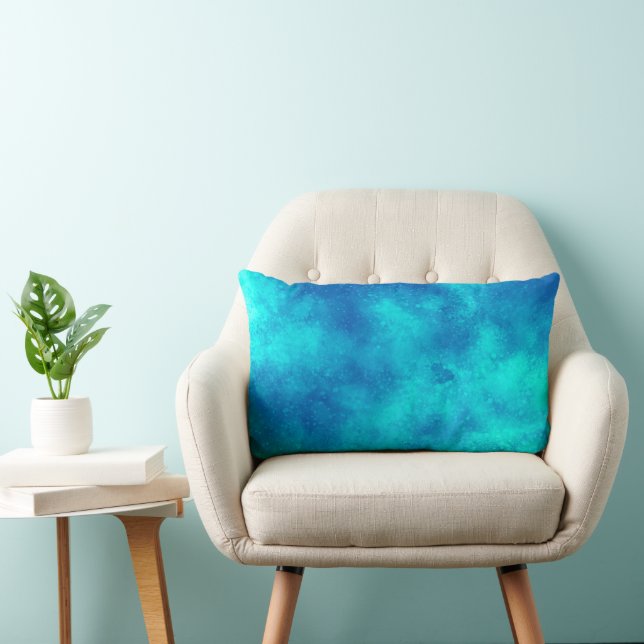 Stylish Storm cloud effect pattern blue turquoise  Lumbar Cushion (Chair)