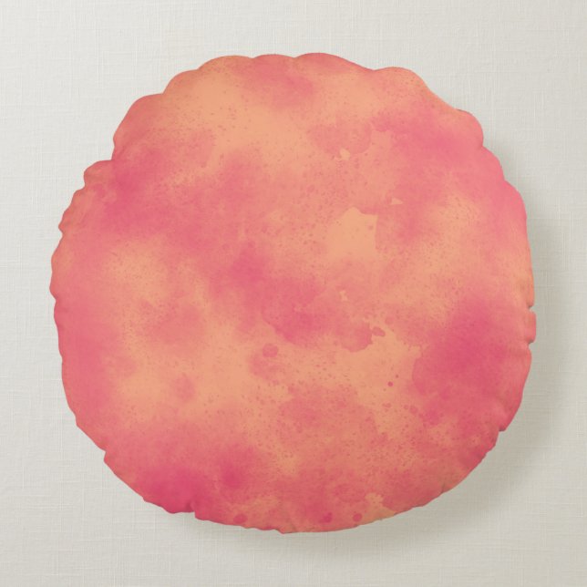 Stylish Storm cloud effect pattern peach orange  Round Cushion (Front)