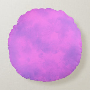 Stylish Storm cloud effect pattern pink purple Round Cushion