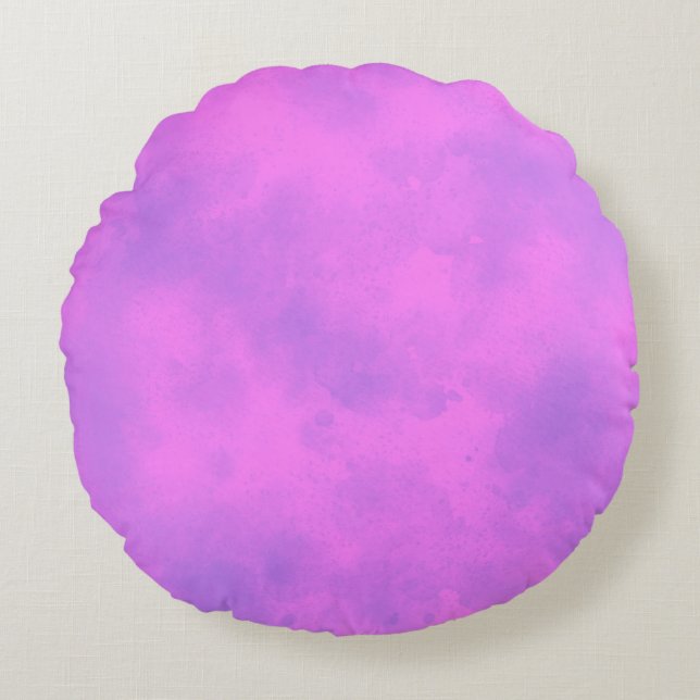 Stylish Storm cloud effect pattern pink purple Round Cushion (Front)