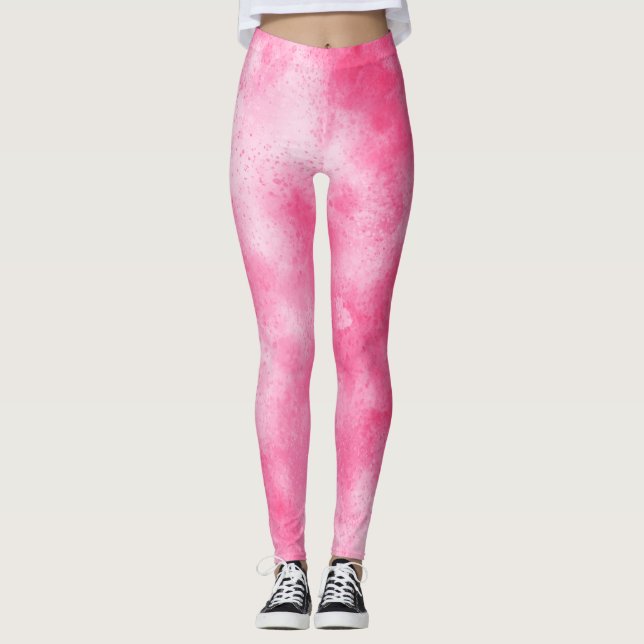 Stylish Storm cloud effect  Pink  Leggings (Front)
