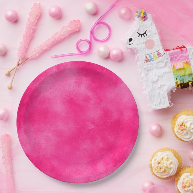 Stylish Storm cloud effect  Pink Magenta  Paper Plate (Party)