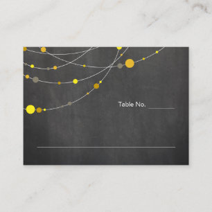 Stylish Strands chalkboard yellow place card