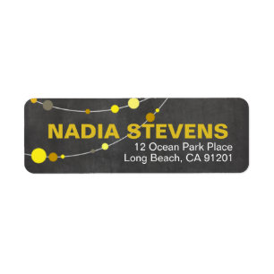 Stylish Strands   chalkboard yellow Return Address Label