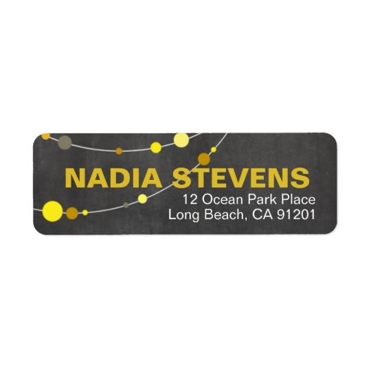 Stylish Strands | chalkboard yellow Return Address Label