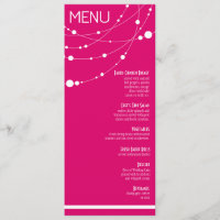 Stylish Strands Wedding Menu | fuschia