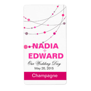 Stylish Strands white fuschia Wine Label